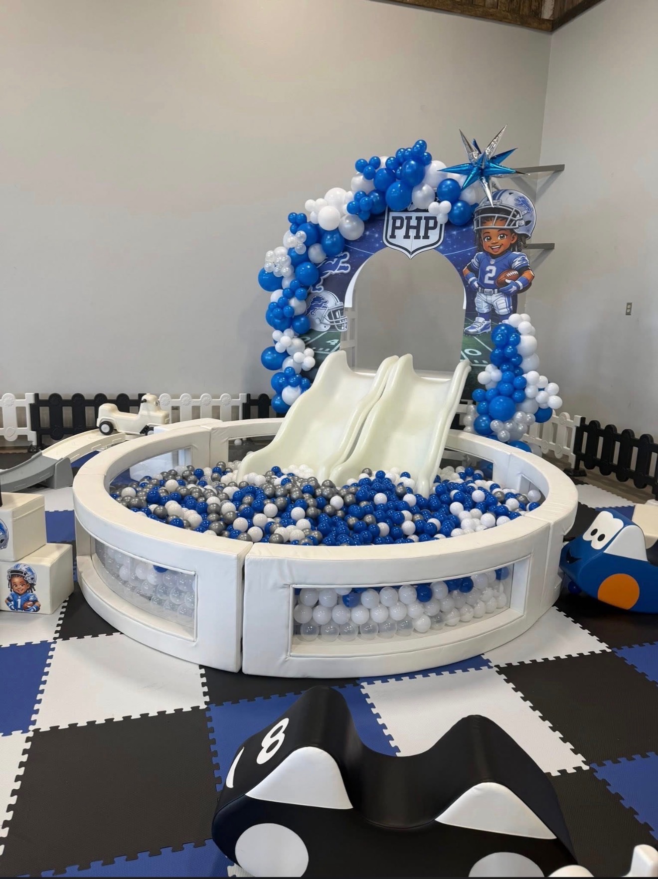 XL Ball Pit Double Slides - soft play rental setup